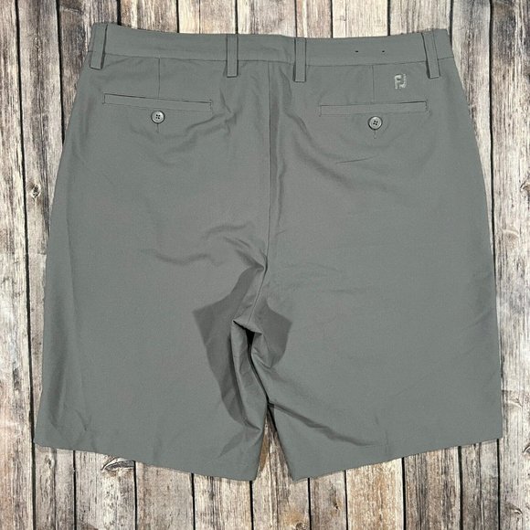 FootJoy Performance Stretch Golf Shorts 36x9 Mens Grey Chino Active Flat Front - Picture 2 of 8